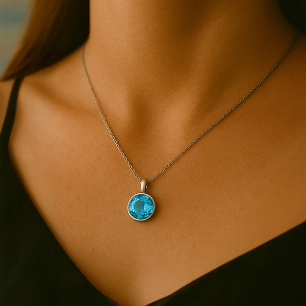 blue topaz pendant