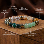 Dhan Yog Bracelet – Citrine, Pyrite & Aventurine, 8mm
