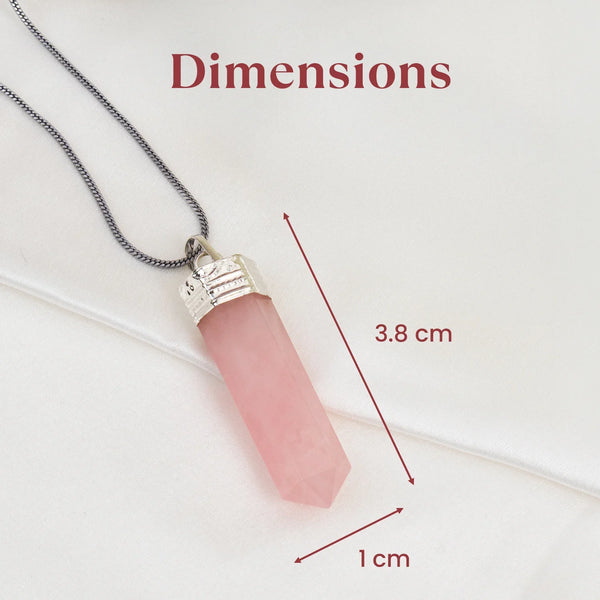 Love Attraction Rose Quartz Pencil Pendant