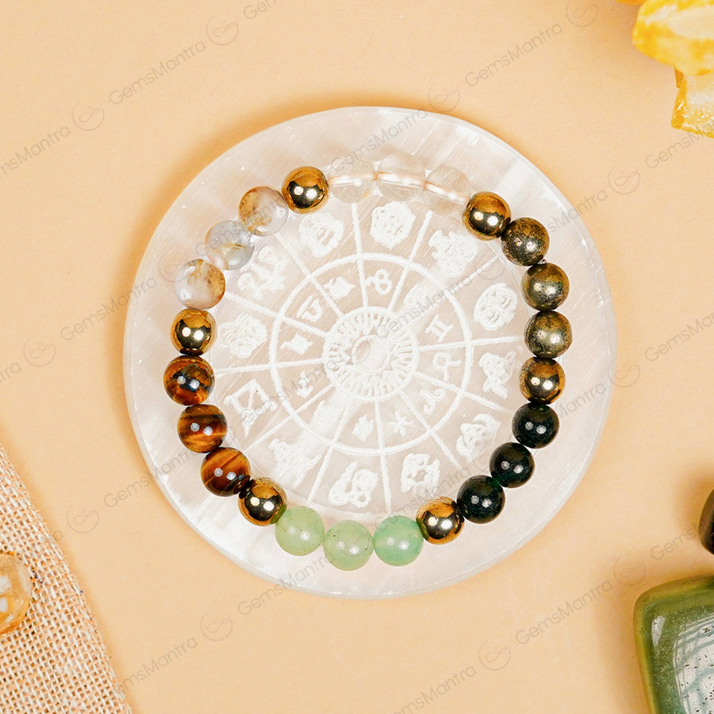 Dhan Yog Bracelet + Selenite Plate – Wealth & Prosperity