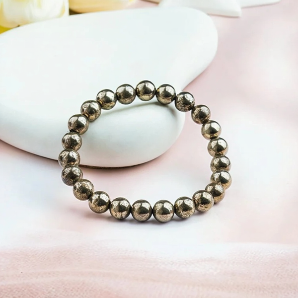 Pyrite Bracelet 8mm for Men – Wealth & Success